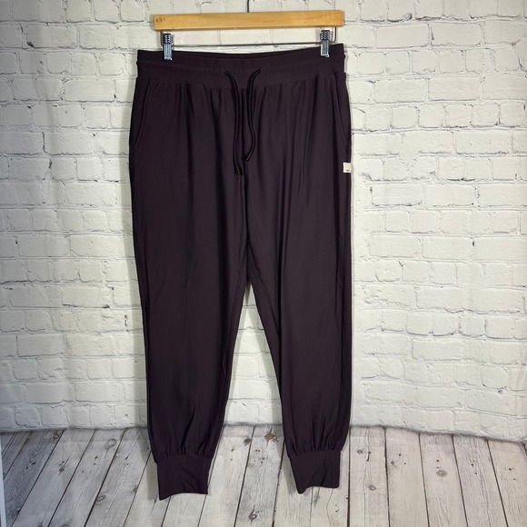 Vuori Pants - Vuori Womens Mesh Performance Joggers Large Plum Purple Drawstring Activewear